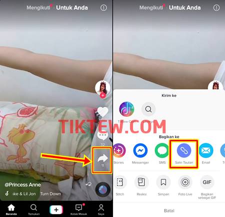 Cara Share Video Tik Tok di HP Android